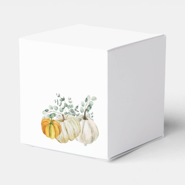 Fall Rust Orange White Pumpkin Greenerie Vielen Da Geschenkschachtel (Rückseite)