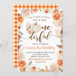 Fall Rustic Boho Pumpkin Onederday Invita Einladung