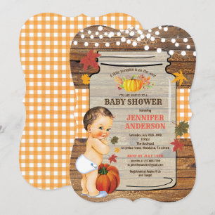 Fall Rustic Pumpkin Baby Dusche Einladung