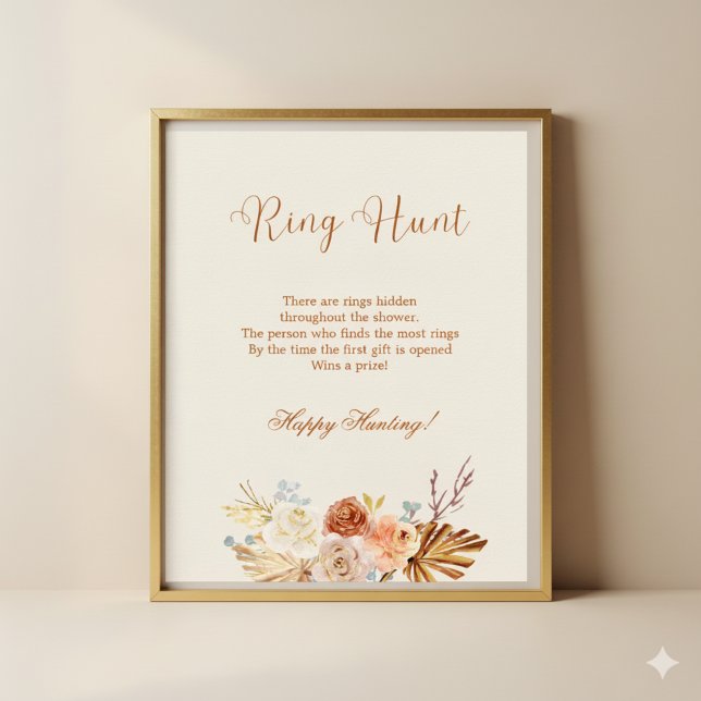 Fall Rustic Ring Hunt Bridal Shower Game Poster (Von Creator hochgeladen)