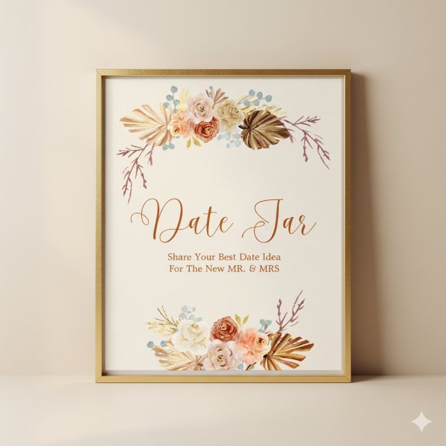 Fall Rustic Terracotta Date Jar Bridal Shower Poster (Von Creator hochgeladen)