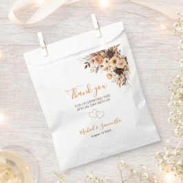 Fall Rustikale Braun und Elfenbeinküste Rose Hochz Geschenktütchen