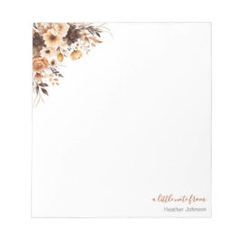 Fall Rustikale Braun und Elfenbeinküste Rose Hochz Notizblock