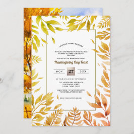 Fall Rustikale Landschaft | Fall Foliage Erntedank Einladung