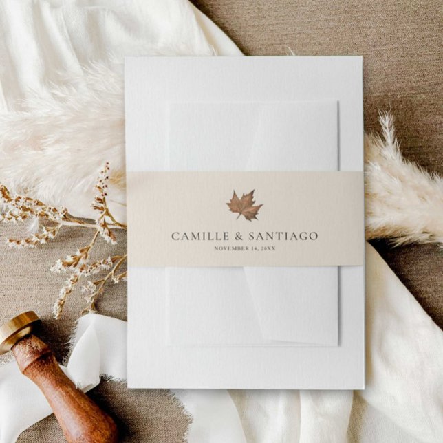 Fall Rustikale Minimalistische Hochzeit Einladungsbanderole (Fall Minimalist Wedding Invitation Belly Band)