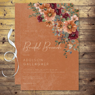 Fall Rustikaler Rust & Wein Blumenkohl Brunch Einladung