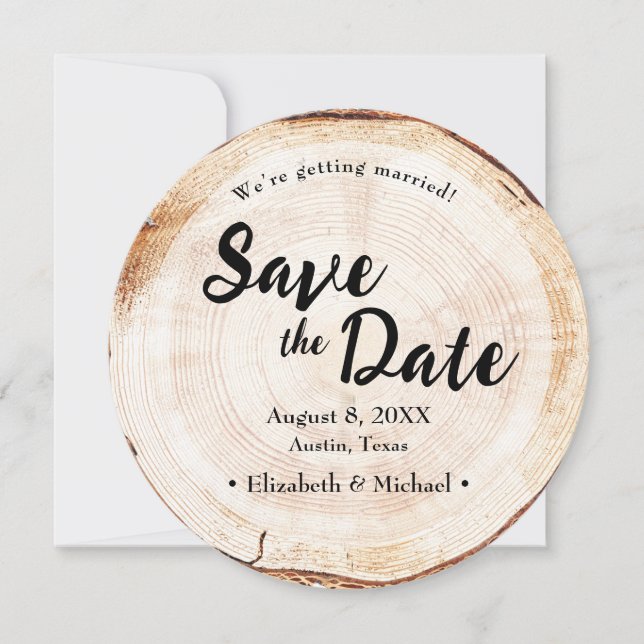 Fall Rustikaler Save the Date Holzhintergrund Einladung (Vorderseite)