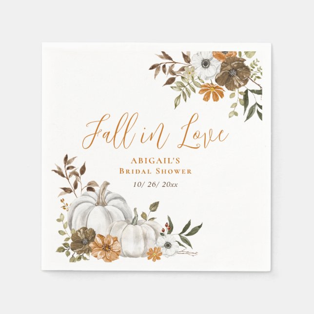 Fall Rustikales Pumpkin-Brautparty Serviette (Vorderseite)