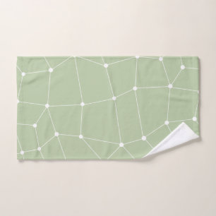 Fall "Sage Green Art Design Pillow" Badhandtuch Set