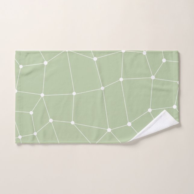 Fall "Sage Green Art Design Pillow" Badhandtuch Set (Handtuch)