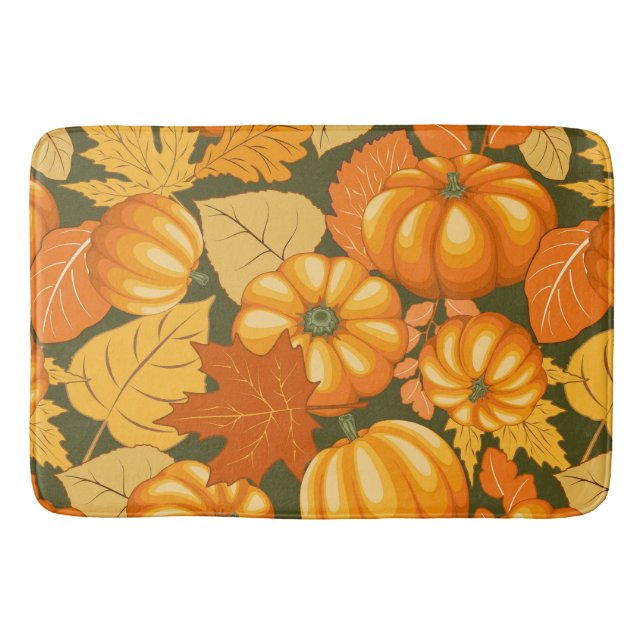 Fall Saison Halloween Pumpkins Muster Badematte (Vorderseite)