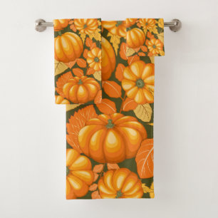 Fall Saison Halloween Pumpkins Muster Badhandtuch Set