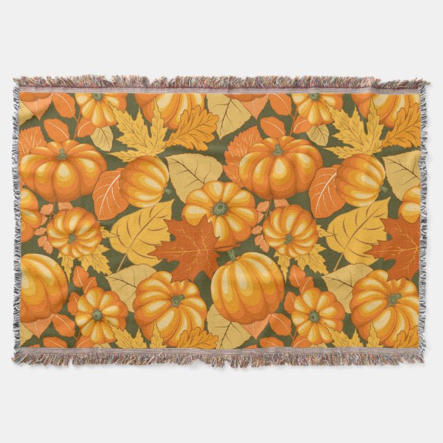 Fall Saison Halloween Pumpkins Muster Decke (Vorderseite)