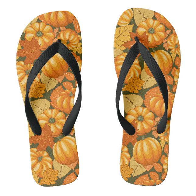 Fall Saison Halloween Pumpkins Muster Flip Flops (Fußbett)