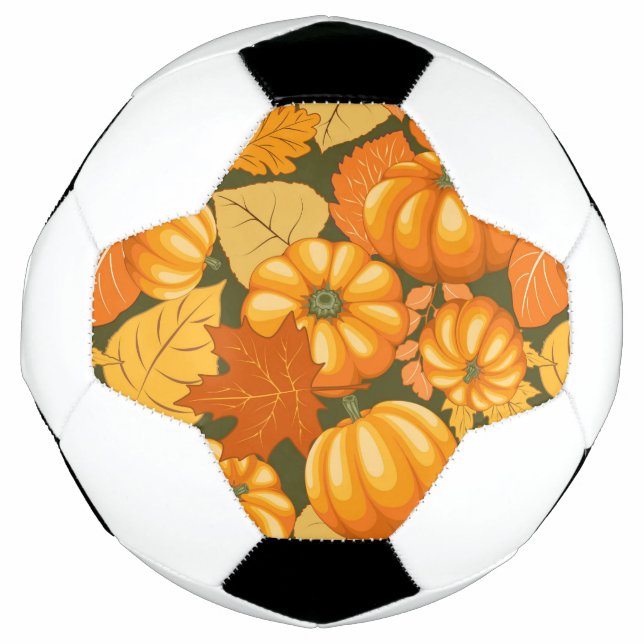 Fall Saison Halloween Pumpkins Muster Fußball (Vorderseite)