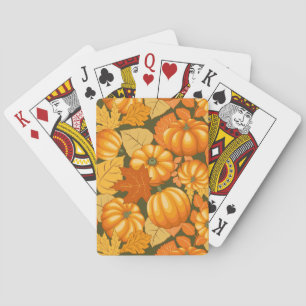 Fall Saison Halloween Pumpkins Muster Spielkarten
