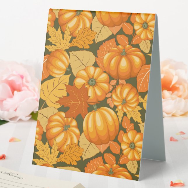 Fall Saison Halloween Pumpkins Muster Tischaufsteller (In Situ (Hochzeit))