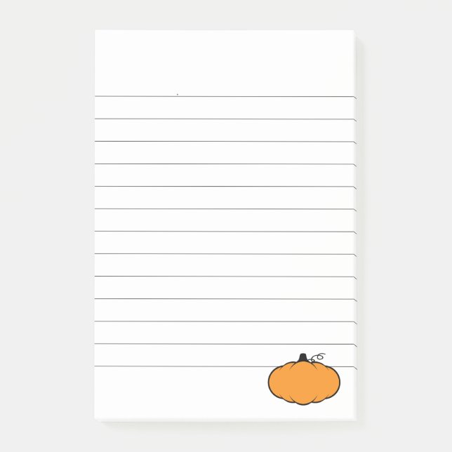 Fall Saison Pumpkin Zeichnend Lined Post-it Klebezettel (Vorderseite)