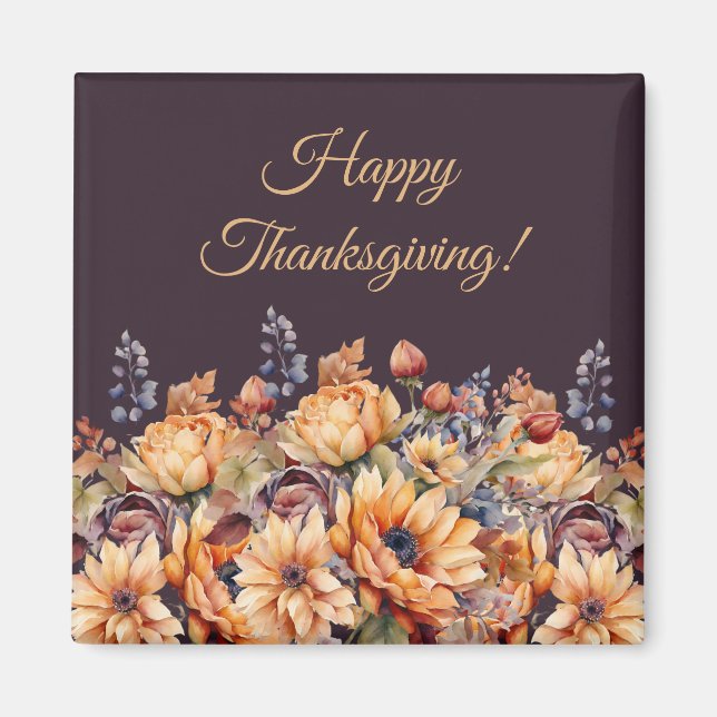 Fall Saison-Watercolor Fall Blume Lila Magnet (Vorne)