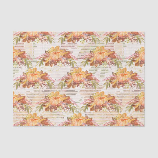 Fall Saisonale Wasserfarbe Kürbisgewebe Seidenpapier (Vorderseite)