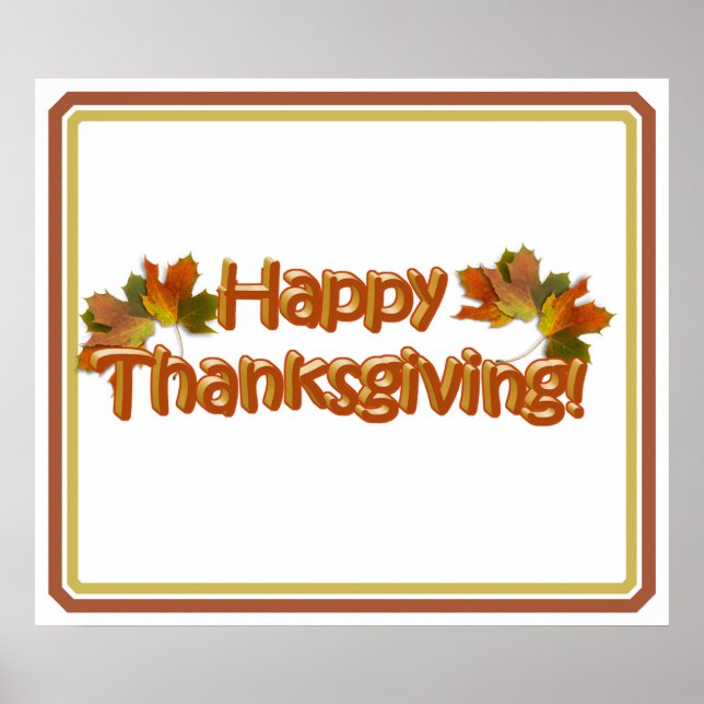 Fall Saisons Bester Glückwunsch Thanksgiving Text Poster (Vorne)