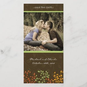 Fall Save the Date Hochzeit Fotokarte (4x8)