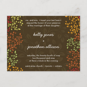 Fall Save the Date Hochzeitseinladung Ankündigungspostkarte