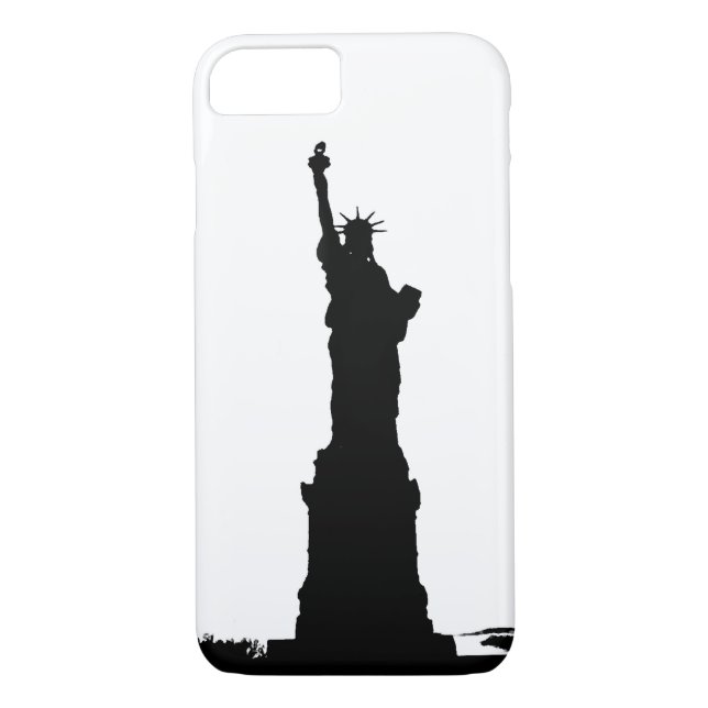 Fall Schwarz-weiß Statue of Liberty iPhone 7 Case-Mate iPhone Hülle (Rückseite)