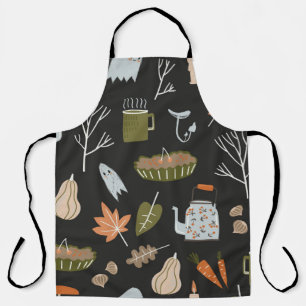Fall seamless pattern with cozy nature elements. C Schürze