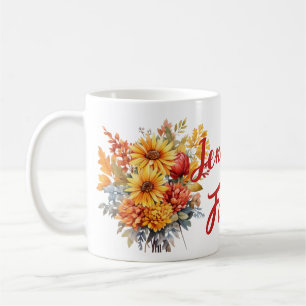 Fall Season Bouquet Individuelle Name Kaffeetasse