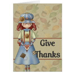 Fall Season Girl :: Danke Erntedank Card