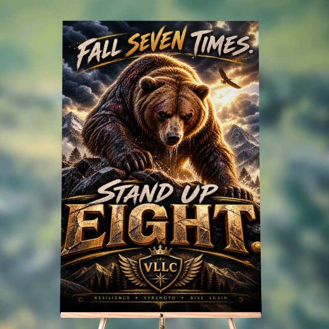 Fall Seven Times Stand Up Eight Grizzly Bear Acrylschild (Neutral)