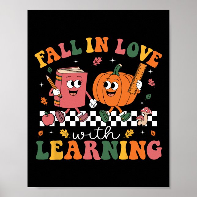 Fall-Shirts für Lehrer Kinder fallen in Liebe mit  Poster (Vorne)