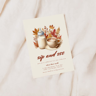 Fall Simple Sip and See Baby Shower Einladung