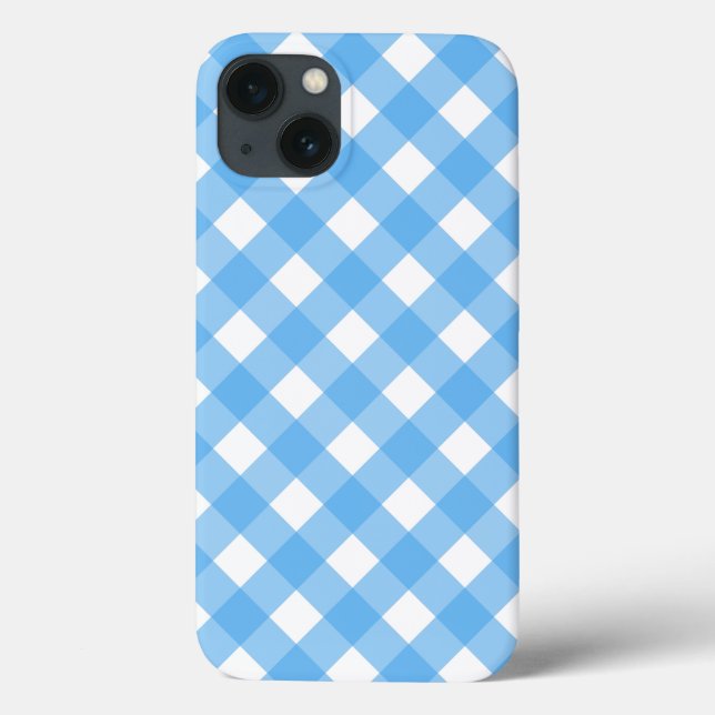 Fall Sky Blue Gingham Case-Mate iPhone Hülle (Rückseite)