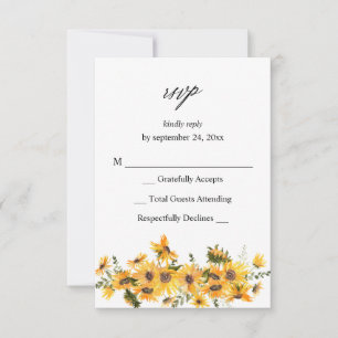 Fall Sonnenblumen Blume ni Mahlzeit UAWG VER RSVP Karte