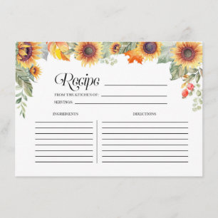 Fall Sonnenblumen Blumen Brautparty Rezept Karte