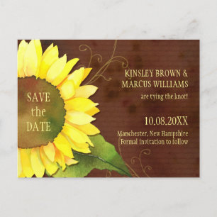 Fall Sonnenblumen Hochzeit speichern Datum Ankündigungspostkarte