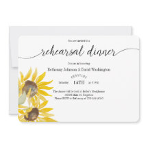 Fall Sonnenblumen Probe Abendessen Einladung