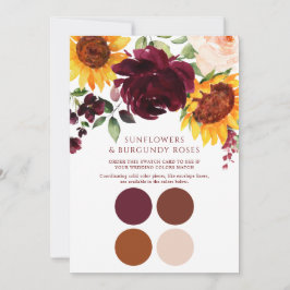 Fall Sonnenblumen Rose Burgundy Wedding Swatch Car Einladung