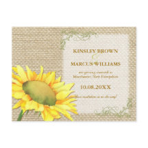 Fall Sonnenblumen Rustikale Burlap Hochzeit retten