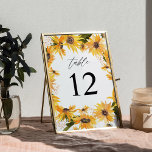 Fall Sonnenblumen Tischnummer<br><div class="desc">Dress up your wedding or Party tables with your Fall Sunflower Tischnummer Card.</div>