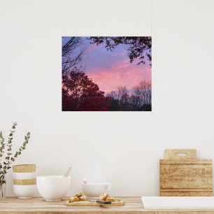 Fall Sonnenuntergang über Bäumen schön Poster