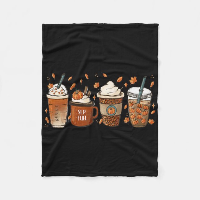Fall Speech Sprachpathologe Coffee Pumpkin Ha Fleecedecke (Vorderseite)