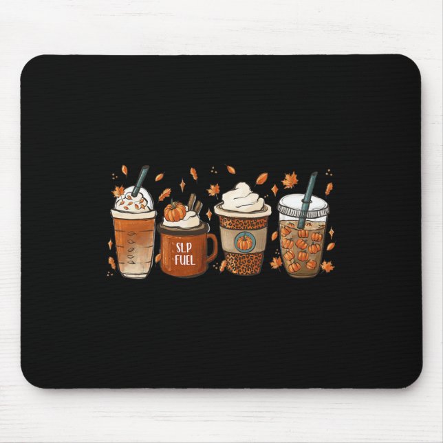 Fall Speech Sprachpathologe Coffee Pumpkin Ha Mousepad (Vorne)