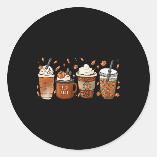 Fall Speech Sprachpathologe Coffee Pumpkin Ha Runder Aufkleber (Vorderseite)