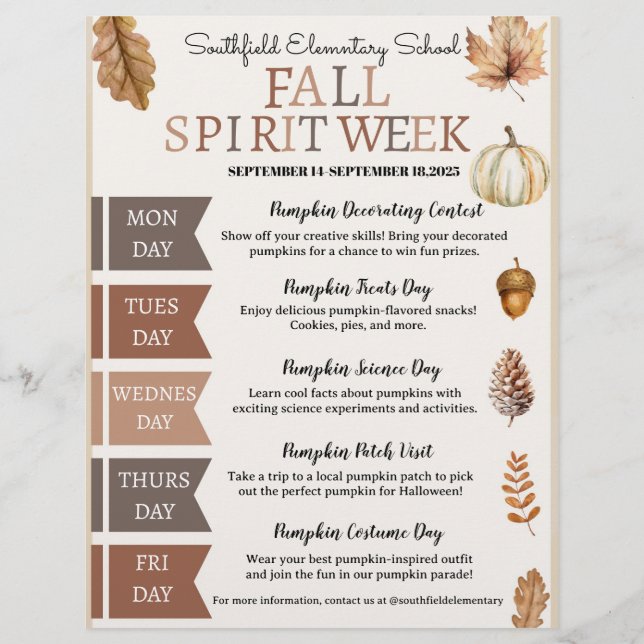 FALL SPIRIT WOCHE FLYER (Vorne)