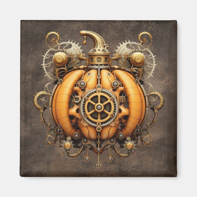 Fall Steampunk Pumpkin Magnet (Vorne)