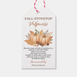 Fall Stovetop Potpourri Recipe Tag with Pumpkins Geschenkanhänger