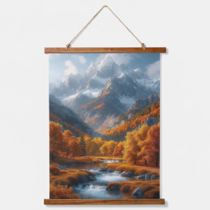 Fall Stream Wandteppich Mit Holzrahmen